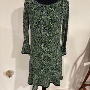 Michael Kors Paisley Floral Print Stretch Shift Dress Size M